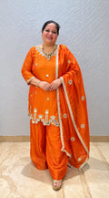 Shimmer Jaal Plazo Suit - View 2