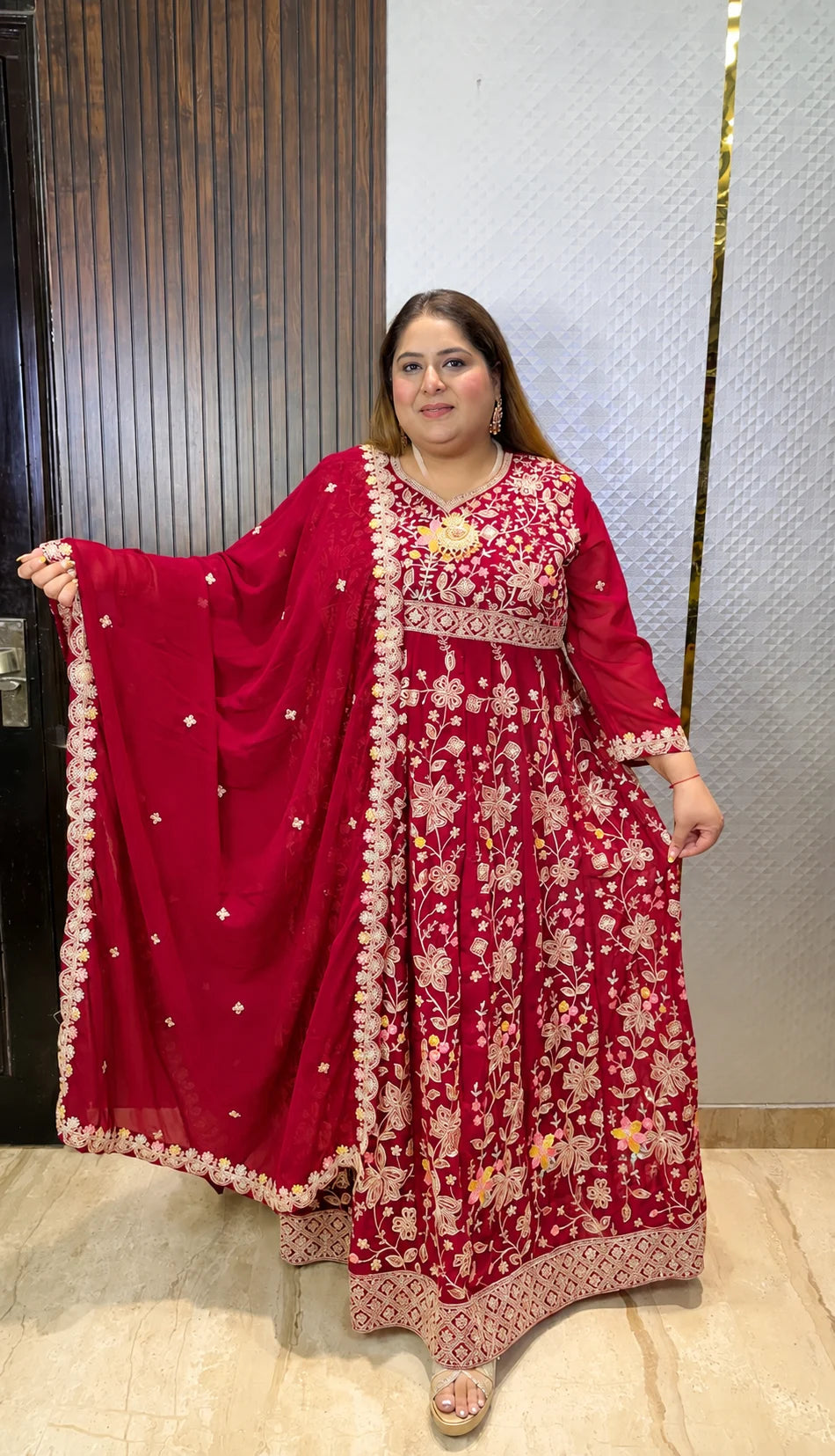 Mahal Embroidery Anarkali