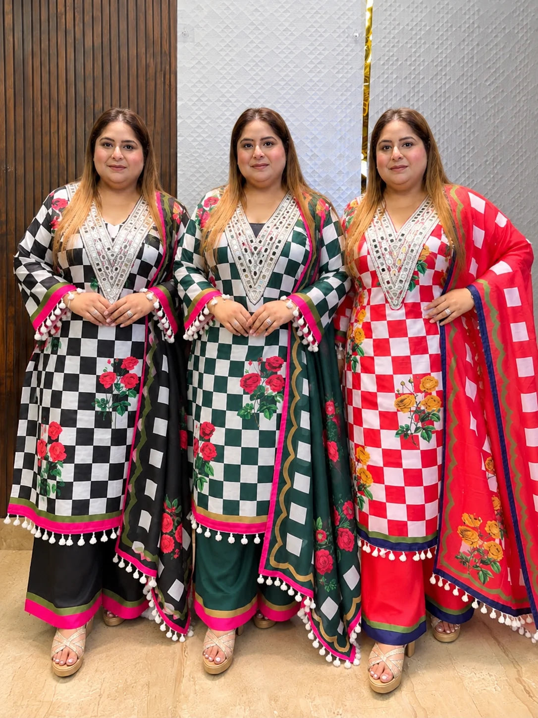 Floral Chess Suit Set