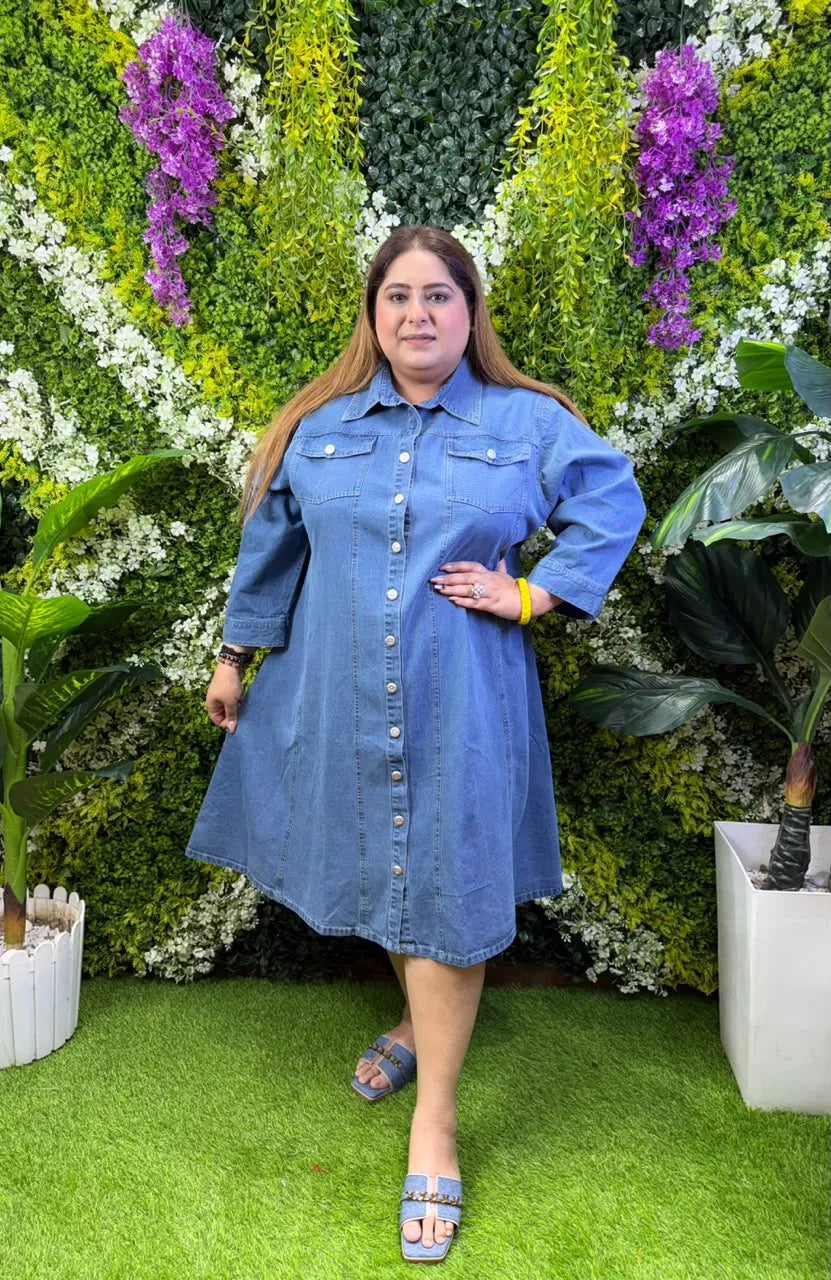 Denim Luxe Dress - View 1