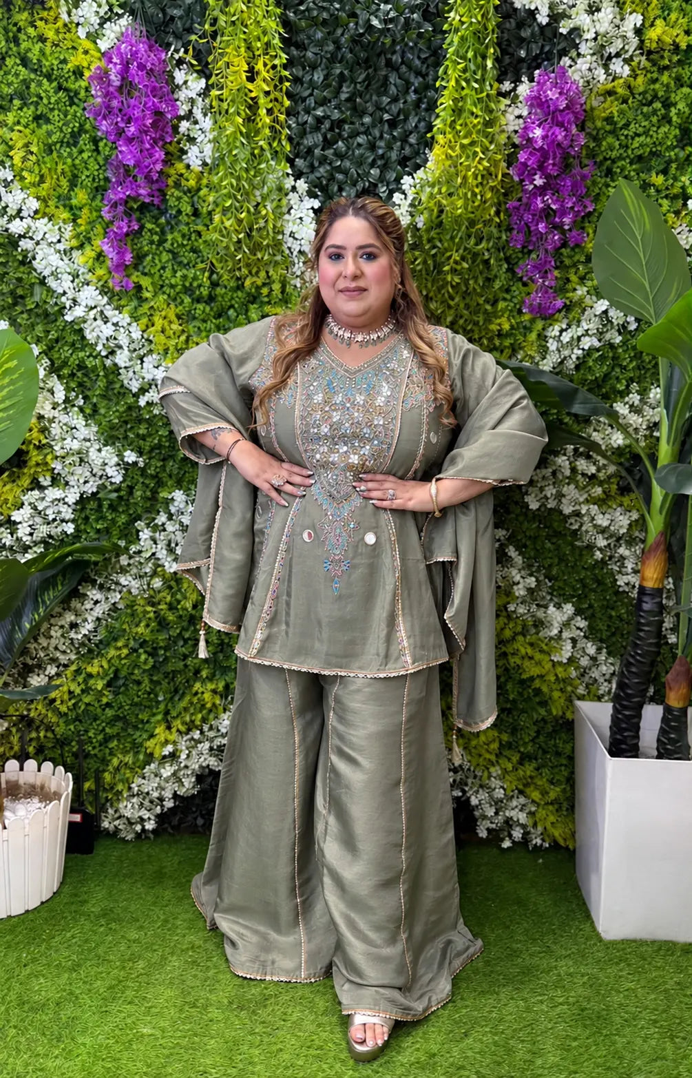Kesar Vani Plazzo Suit Set