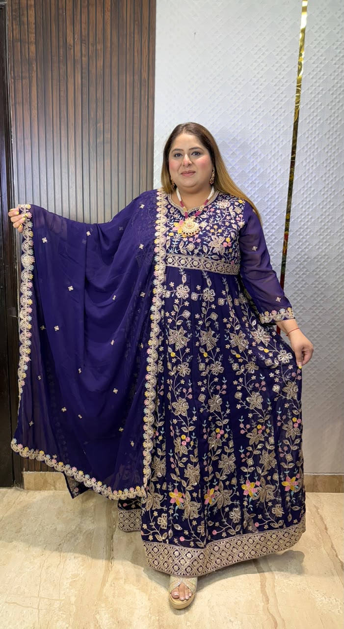 Mahal Embroidery Anarkali - View 1