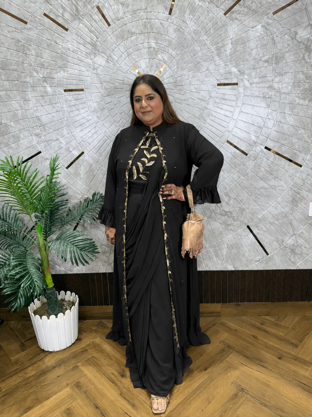 Ready To Wear Cape Saree - View 1