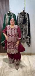 Shahi Buta Plazo Suit - View 1